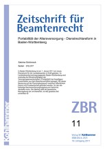 Portabilität der Altersversorgung - Dienstrechtsreform in Baden-Württemberg