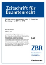 Die Beamtenrechtsgesetzgebung des 17. Deutschen Bundestages
