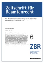 Die Beamtenrechtsgesetzgebung des 19. Deutschen Bundestages von 2017 bis 2021