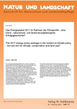 Das Energiepaket 2011 im Rahmen der Klimapolitik - eine klima-, naturschutz- und landnutzungsbezogene Erfolgsgeschichte?