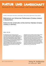 Maßnahmen zum Schutz des Feldhamsters (Cricetus cricetus) in Deutschland