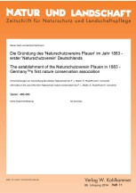 Die Gründung des "Naturschutzvereins Plauen" im Jahr 1883 - erster "Naturschutzverein" Deutschlands