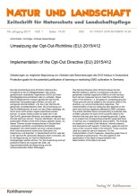 Umsetzung der Opt-Out-Richtlinie (EU) 2015/412