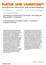 Vermittlung von Artenkenntnis in der Schule - eine Analyse der Bildungspläne in Deutschland