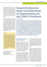 Steuerliche Besonderheiten für Krankenhäuser im Zusammenhang mit der COVID-19-Pandemie