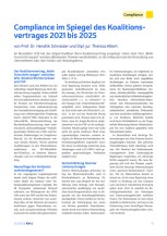 Compliance im Spiegel des Koalitionsvertrages 2021 bis 2025