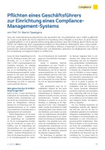 Pflichten eines Geschäftsführers zur Einrichtung eines Compliance-Management-Systems